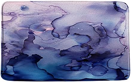 Covor de baie Abstract Modern Bleumarin Ombre Ink Art violet roz acuarelă marmură Ombre microfibră spumă cu memorie covor de