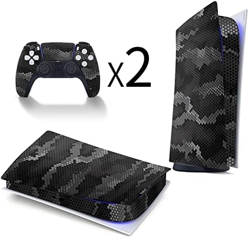 Hexagon camuflaj în stealth piele autocolant acoperi pentru PS5 Digital Edition autocolante pentru PS5 consola și controler