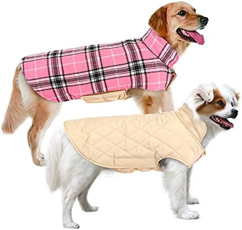 Jachete de câini migohi pentru o haină de câini reversibilă de iarnă, rezistentă la vânt, pentru vreme rece, în stil britanic,