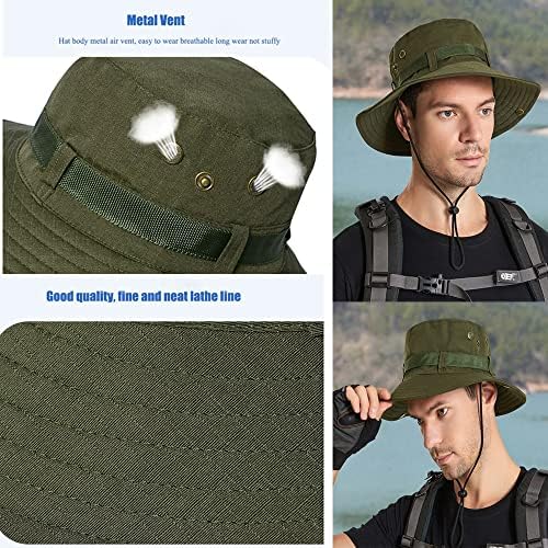 MENS Boonie Sun Hat UV Protection Bălărie în aer liber pălărie de pescuit pentru drumeții Safari și grădinărit