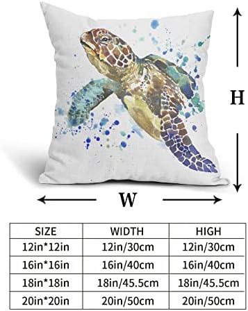 APORTT Turtle Pillow Cover Set of 2 Beach Coastal Ocean Temă pentru animale de bumbac pentru lenjerie decorativă aruncat pernă