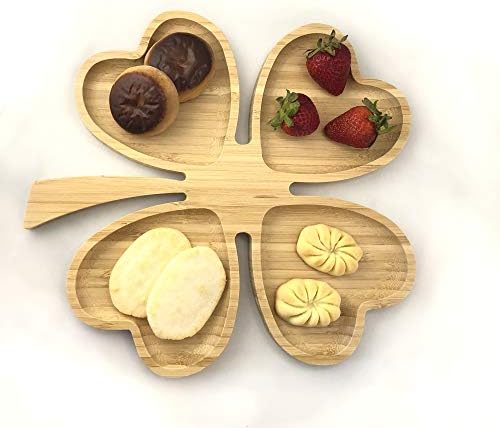 Colecția JB Home 4571, patru grile romantice de nuntă romantică în formă de inimă Lăsați design de fructe de bambus gustare