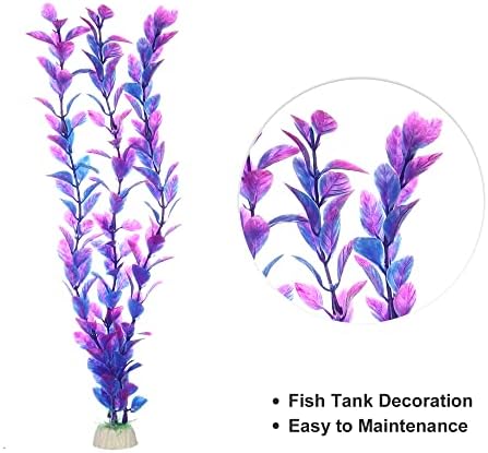 Set de plante de Acvariu VOCOSTE, Plante de rezervor de pește fals colorat Artificial Decor de rezervor de pește Set de decorațiuni