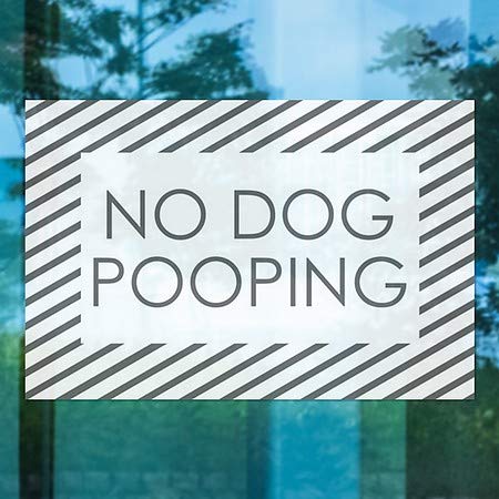 Cgsignlab | „Fără câini Pooping -Stripes White” Window Window | 18 x12