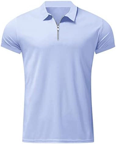 Tricouri polo supradimensionate cu fermoar 1/4 pentru bărbați 2023 tricouri de lucru Slim Fit de culoare solidă bluze Casual