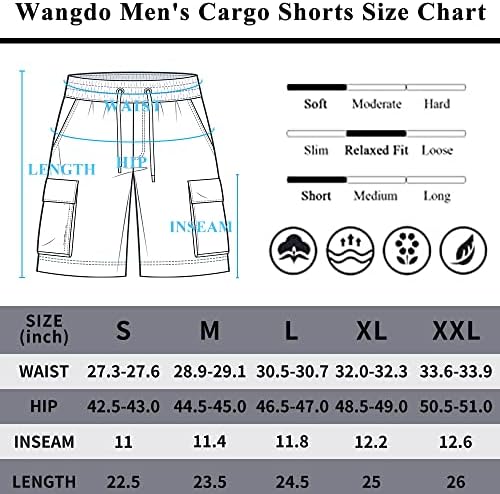 Pantaloni scurți de marfă pentru bărbați Wangdo, drumeții de drumeții de alergare atletică, pantaloni scurți de antrenament