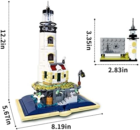 Enjbrick Lighthouse Building Set Comapatible cu Lego Creator pentru adulți, arhitectura modular casa clădire jucărie Kit pentru