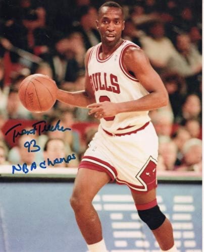 Trent Tucker Chicago Bulls 93 Champs NBA semnat autografat 8x10 Foto w/COA
