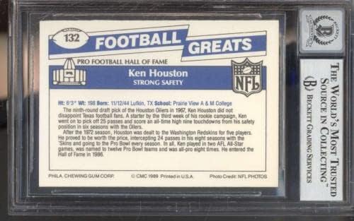 #132 Ken Houston - 1989 Cărți de fotbal Swell Greats Grad BGS Auto 10 - fotbal autografat