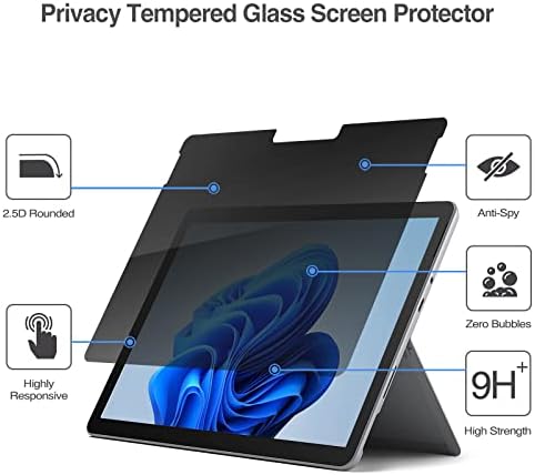 Procase Surface GO 3 10,5 2021/Suprafață GO 2 10.5 2020/Suprafață GO 10 2018 Protector de ecran de confidențialitate, protecție