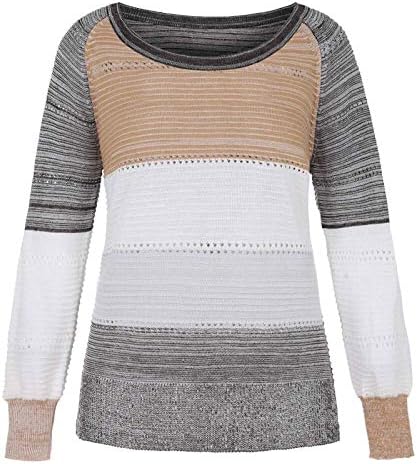 Pulovere de iarnă pentru femei moda casual patchwork cu mâneci lungi pulovere bluză bluză cu cablu pulover tricot