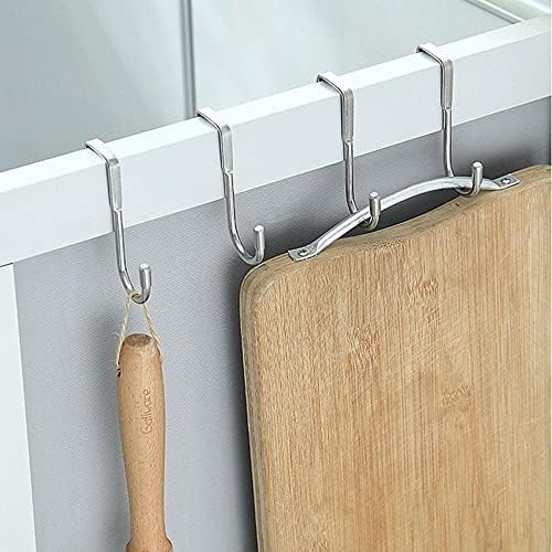 Dubla S în formă de dulap, oțel inoxidabil multiplu folosiți cârlig de ușă îngust pentru bucătărie, baie, dulap, ușă din garderobă.