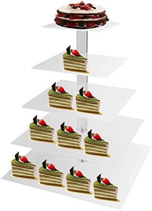 Stand de 5 cupcake cu 5 niveluri, turn de cupcake acrilic de cupcake Afișare suport pentru fructe de depozitare a alimentelor,