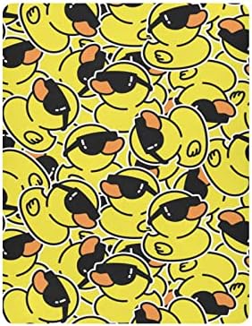 Foaie Playard, foaie de pătuț drăguță rață galbenă pentru pătuț Standard și saltele pentru copii mici, 28x52 Inch 2045261
