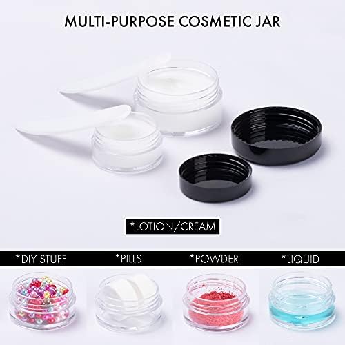 40pcs 10 grame Cosmetic din plastic cu capace pentru loțiune, creme, tone, balsamuri pentru buze, probe de machiaj Jars BPA
